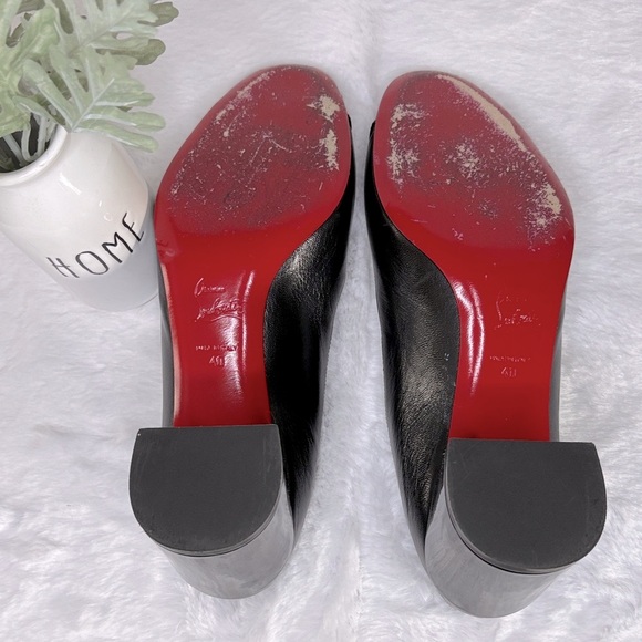 Christian Louboutin Authentic Black Blocked Heels - Picture 4 of 9